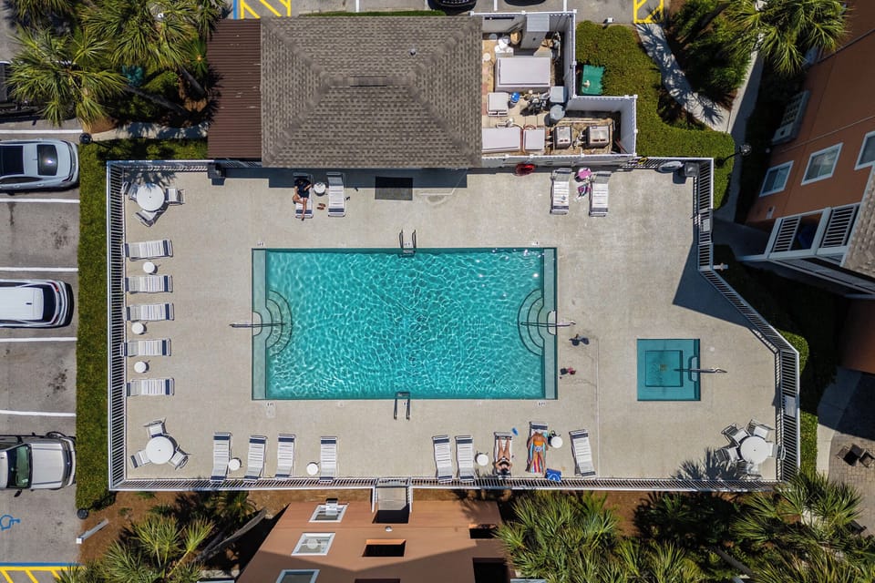 Aerial view of the pool