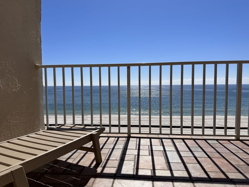 Your serene & private balcony to watch the dolphins, birds and waves rolling in.