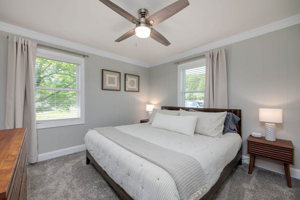 King bedroom with attached bathroom
