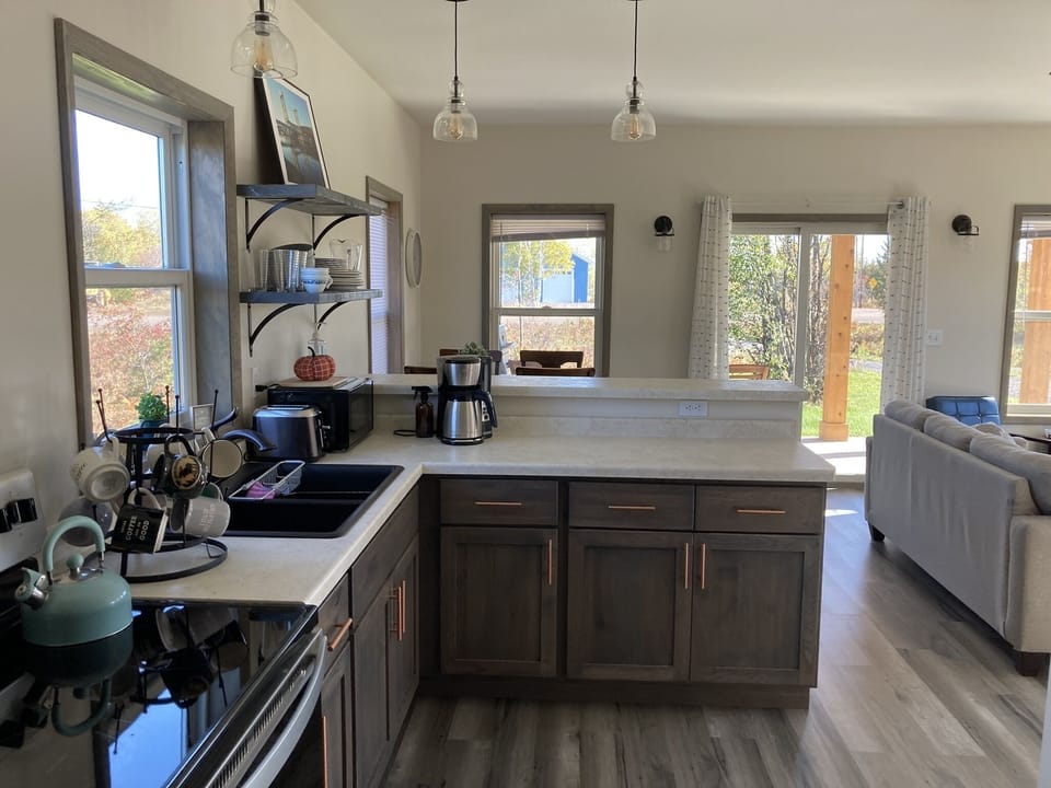 Kitchen provides space to prepare meals 