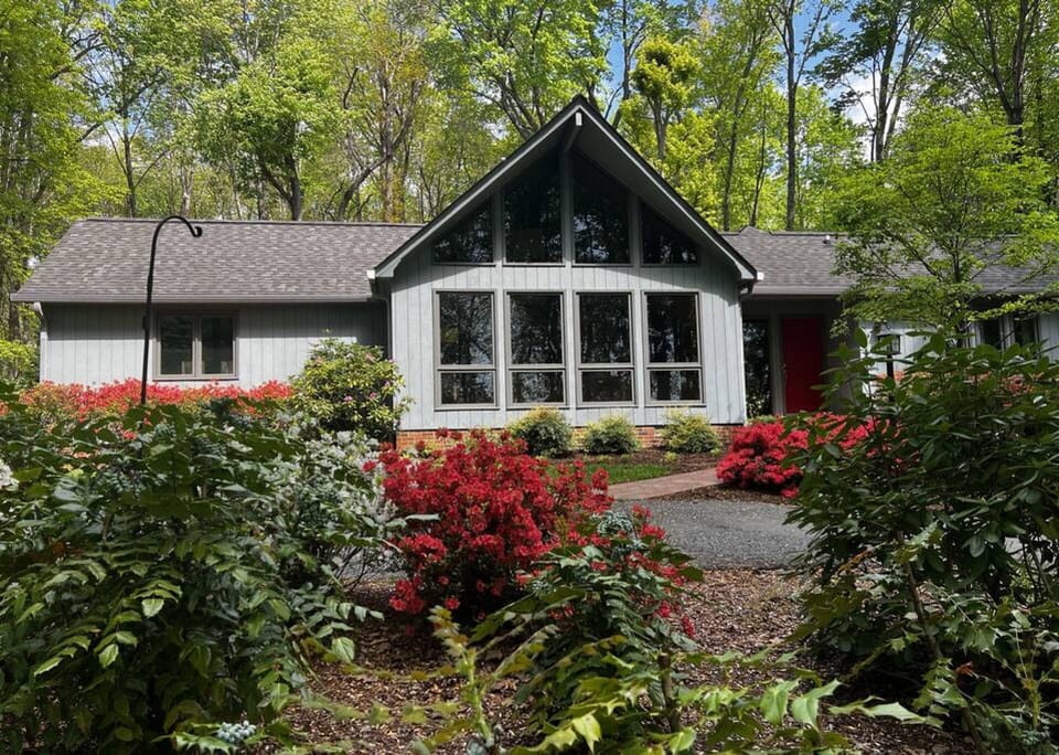 Front of house in spring