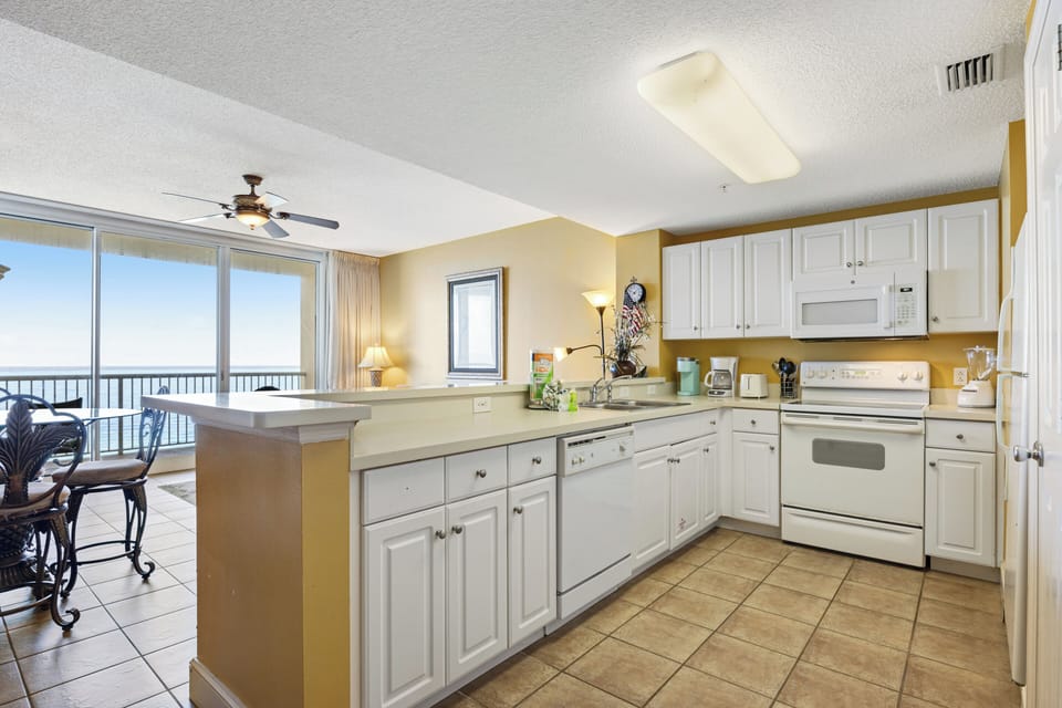 Majestic Tower 1-1306 Kitchen with Gulf View