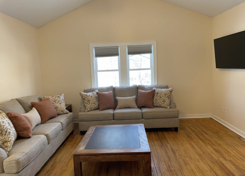 Lots of natural light.  Vaulted ceilings.