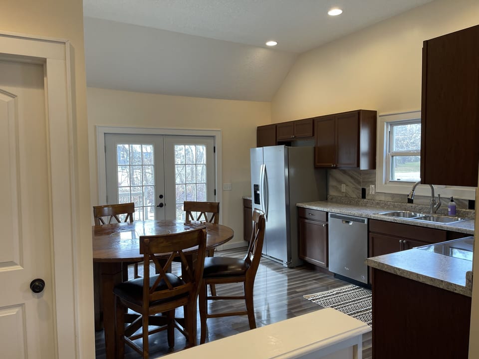 Large kitchen with updated appliances.