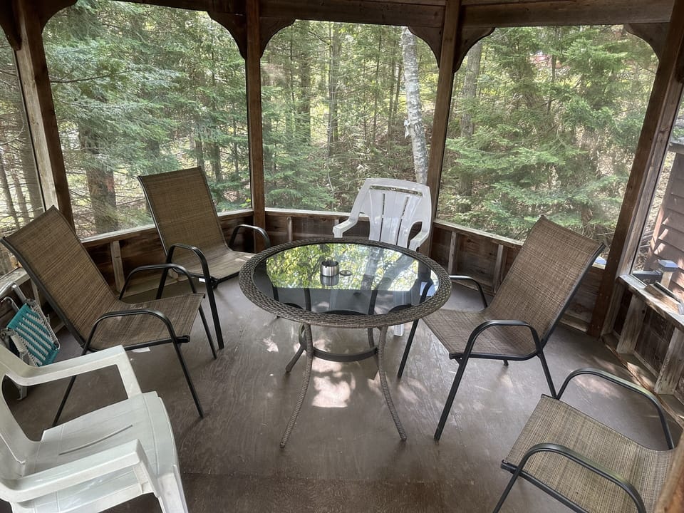 Gazebo dining, lounging.