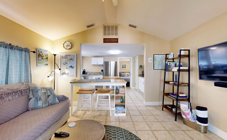 Kick back on the sofa with a book or stream your favorite shows on the TV.