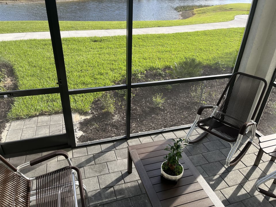 Lanai out to the golf course and walking areas 1 st floor 