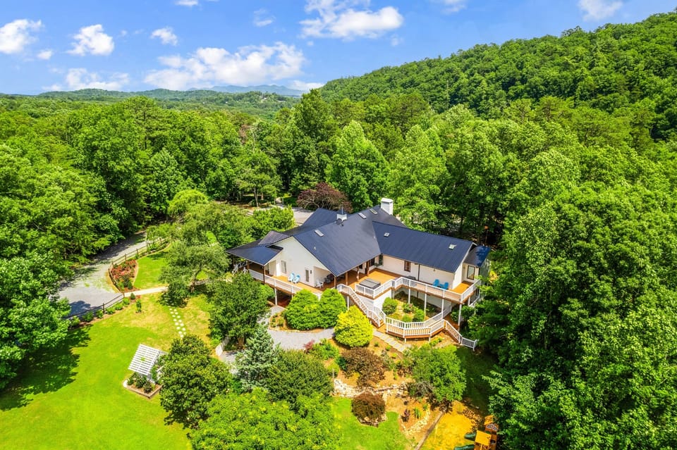 Aerial View of 5 Acre Estate - Main House