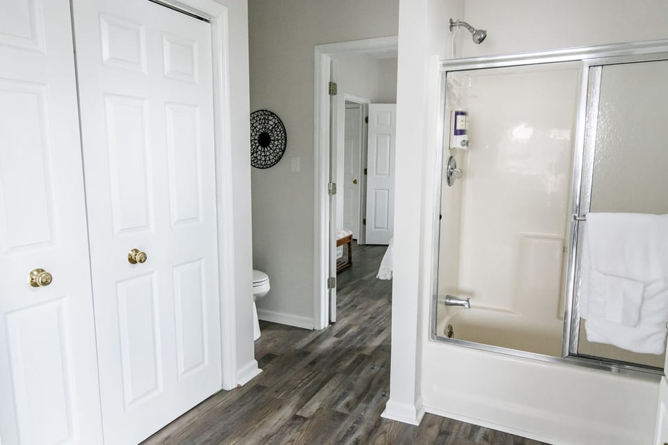 Bathroom #2 is attached to 2nd bedroom and also opens to living room.