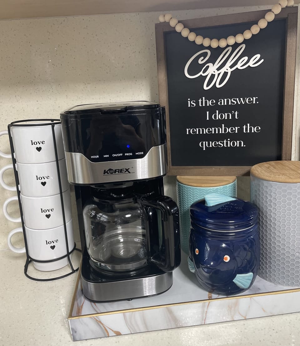 Coffee, tea and sugar on the house