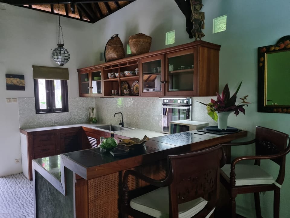 Kitchen with bar seating 
