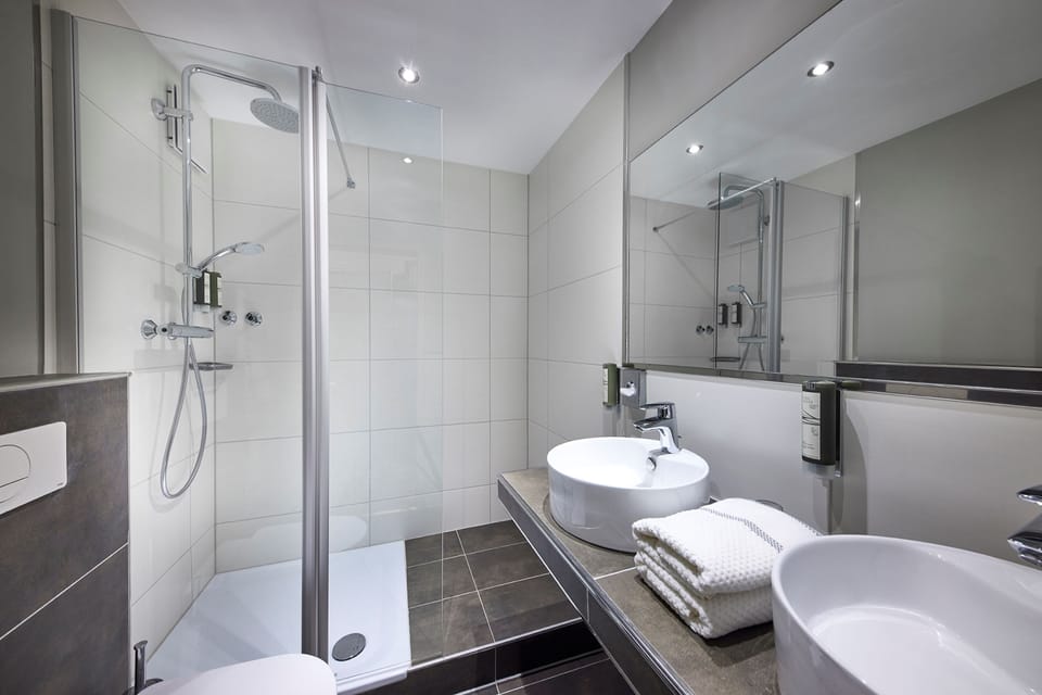 Hair dryer, bathrobes, towels