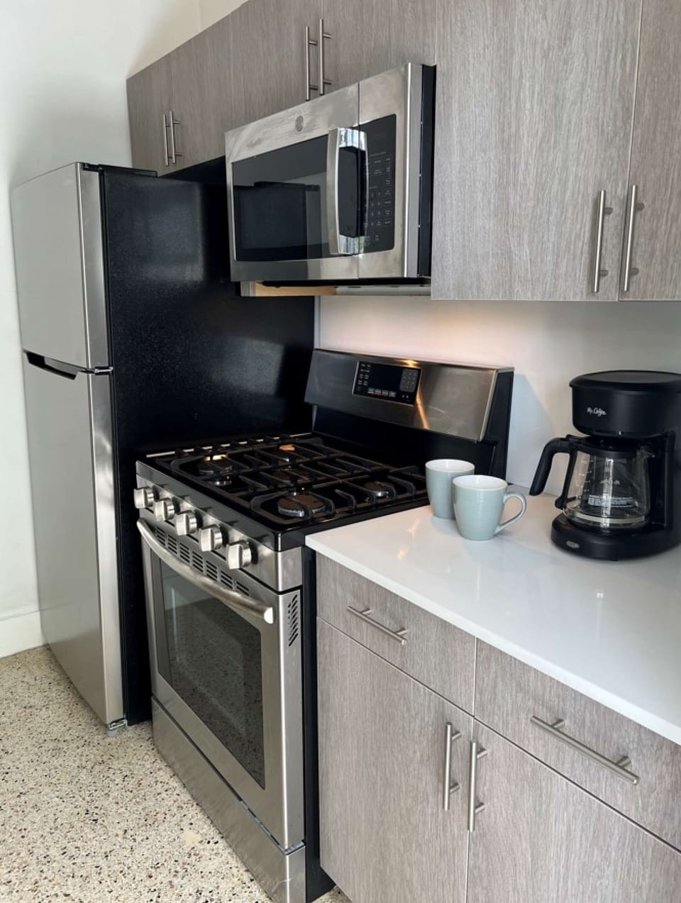 Modern fully-equipped kitchen appliances