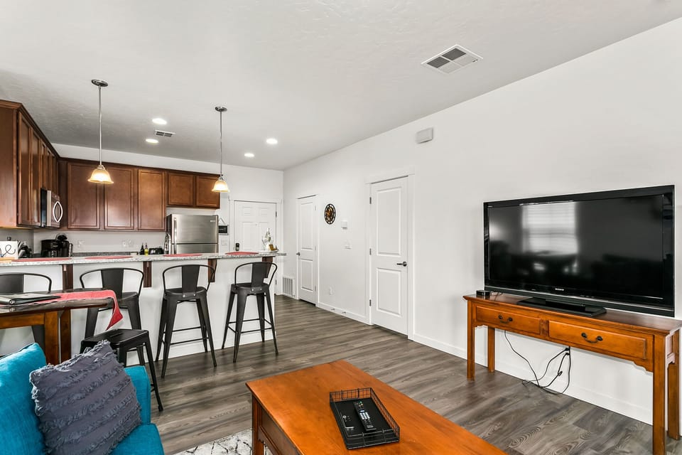 View of television from living room.