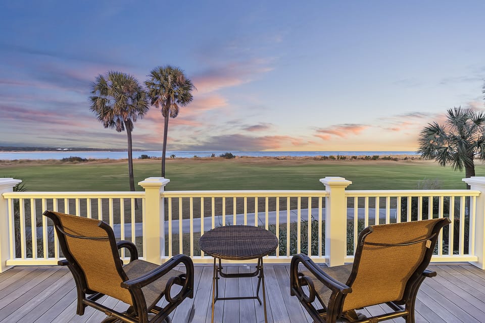 The view of both the fairway and the ocean.