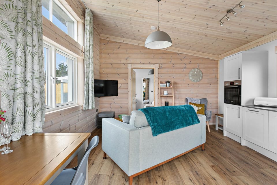 Full view of living space with the Smart TV - Croftner, Great Field Lodges