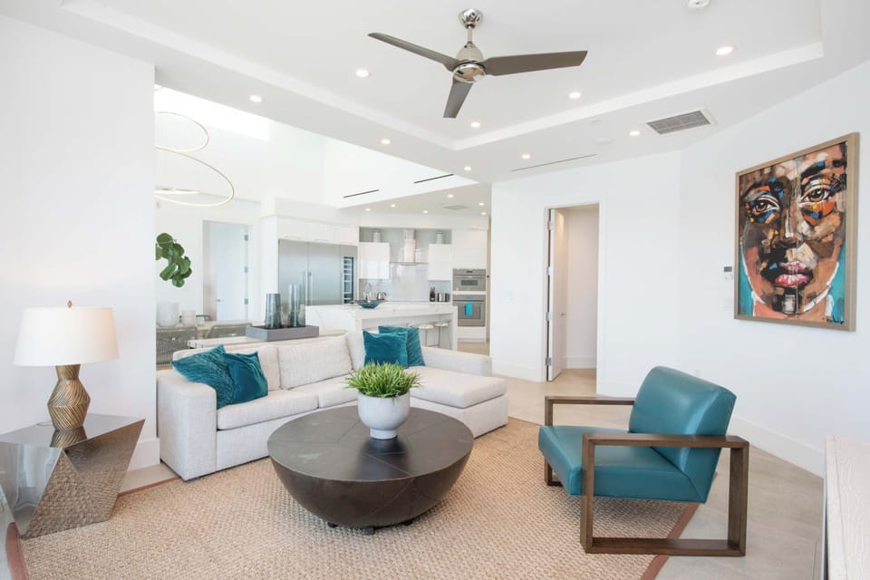 Spacious interiors with modern decor and furnishings. 