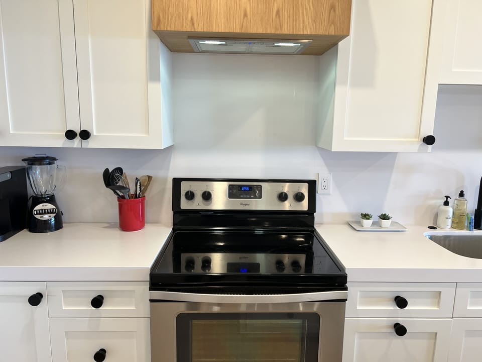 Clean modern kitchen appliances