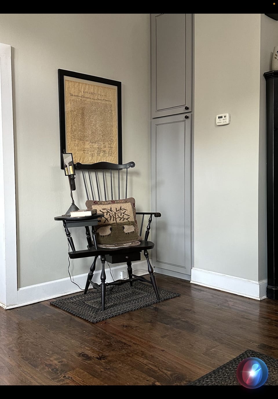 Desk and chair with task light. Internet for work or watching TV.