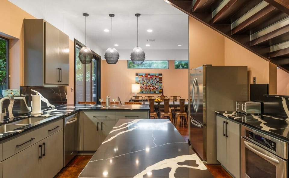 Brand-new marble countertops installed in 2026 provide the perfect space for cooking, gathering, and sharing meals.