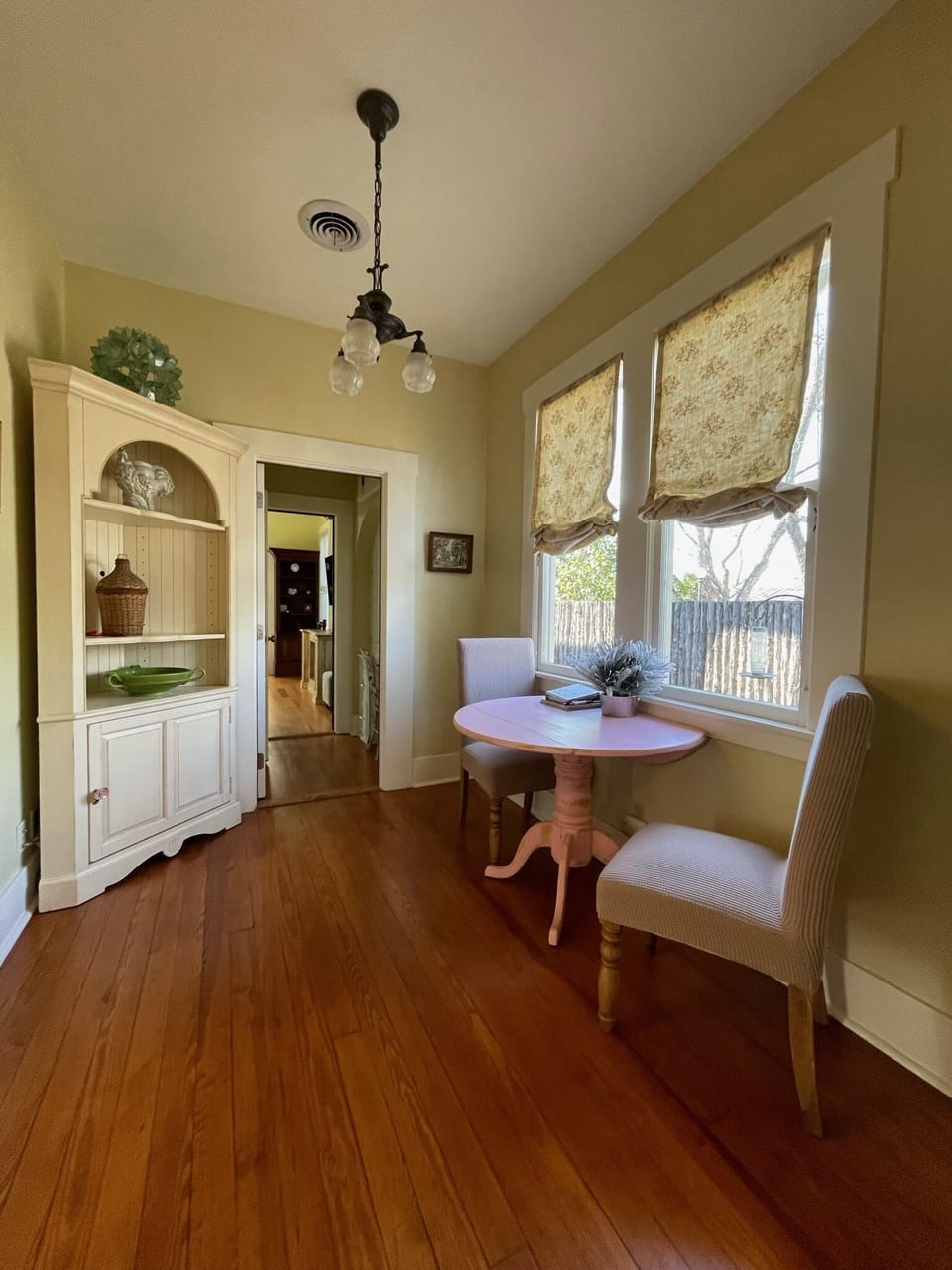 a nook off the kitchen is perfect for enjoying some coffee 