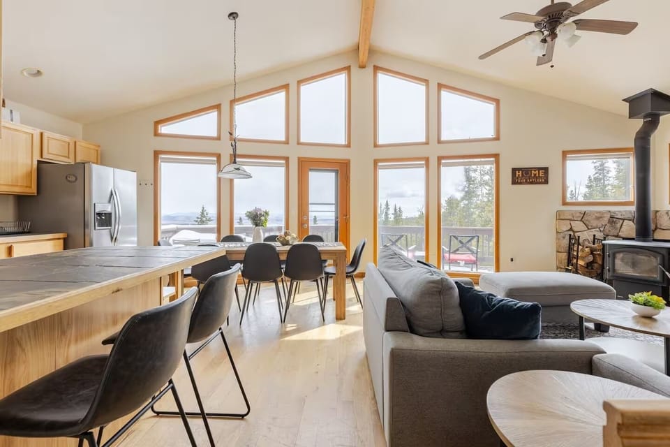 Views never get old from this open concept, cooking, dining, entertaining area!