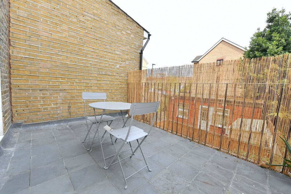 Private patio with seating