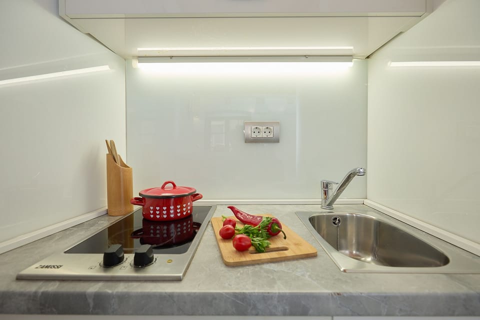 City Studio, 1 Bedroom | Private kitchen | Mini-fridge, stovetop, electric kettle, cookware/dishes/utensils