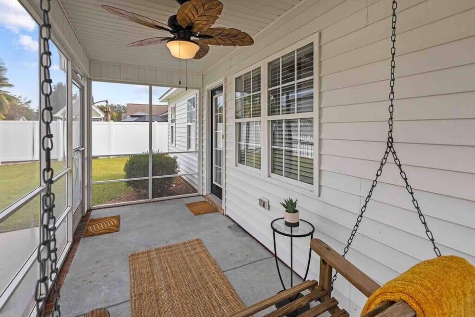 Back porch with swing