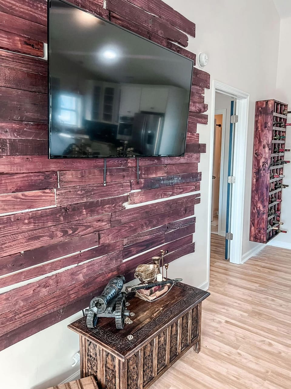 Smart TV in living room. They are all Roku enabled.
