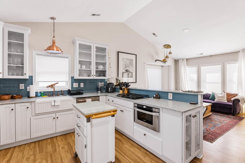 The open-concept kitchen allows you to cook up any meal you desire.