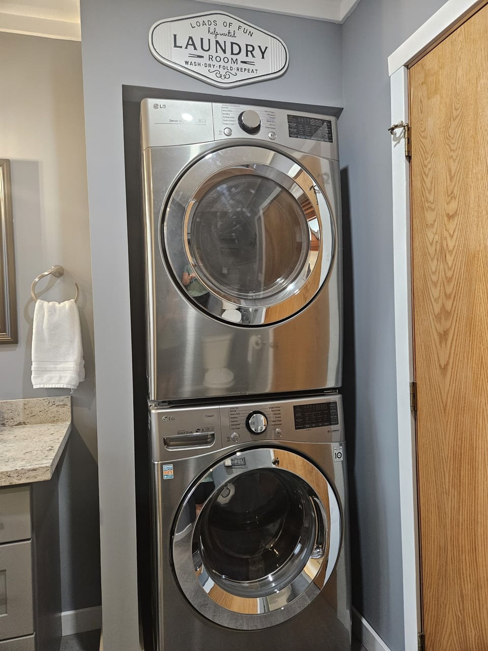 Full washer and dryer for you to use in the hall bathroom