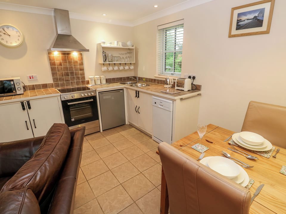Fridge, dishwasher, electric kettle, toaster
