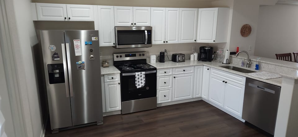 Updated counter tops and appliances for 2024.