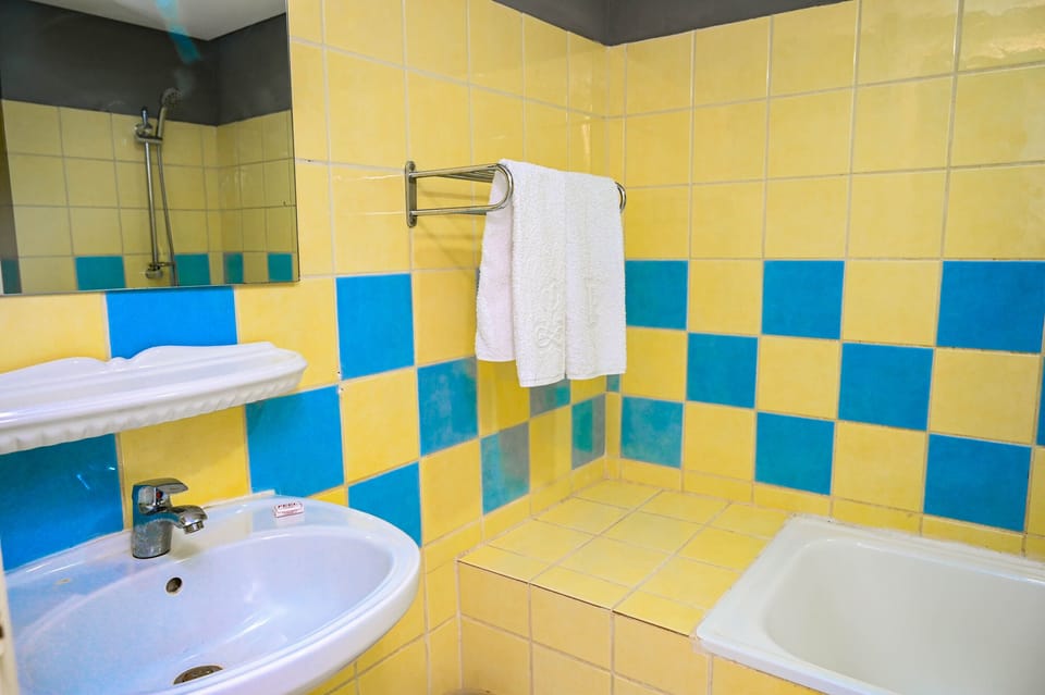 Classic Double Room | Bathroom | Combined shower/tub, spring water tub, towels, soap