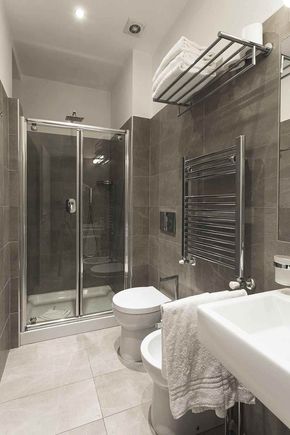 Shower, rainfall showerhead, hair dryer, bidet