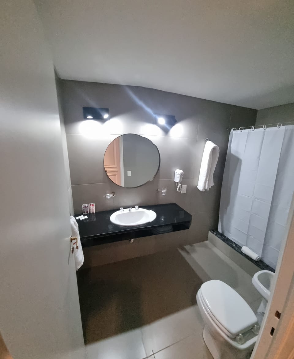 Deep soaking tub, rainfall showerhead, free toiletries, hair dryer