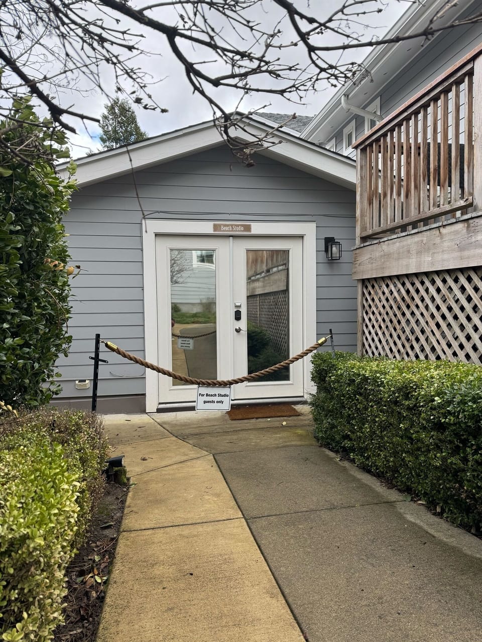 Enjoy the perfect blend of privacy and convenience in our charming studio, complete with its own private entrance. Though attached to the main house, the space is thoughtfully designed to provide a peaceful and serene retreat all your own.