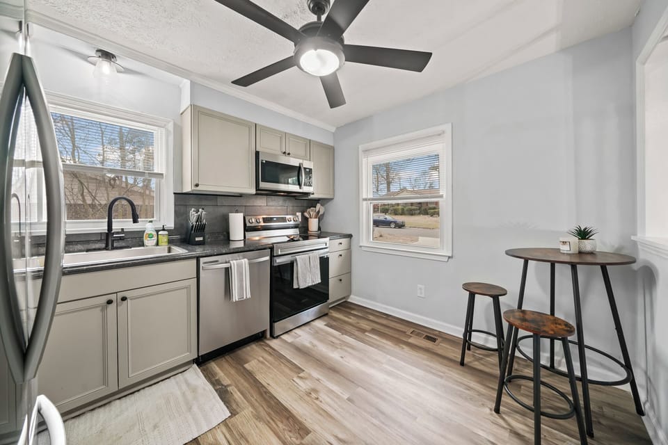 Stocked kitchen with luxury stainless steel appliance!