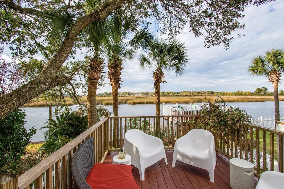 Enjoy a Drink on the Private Deck