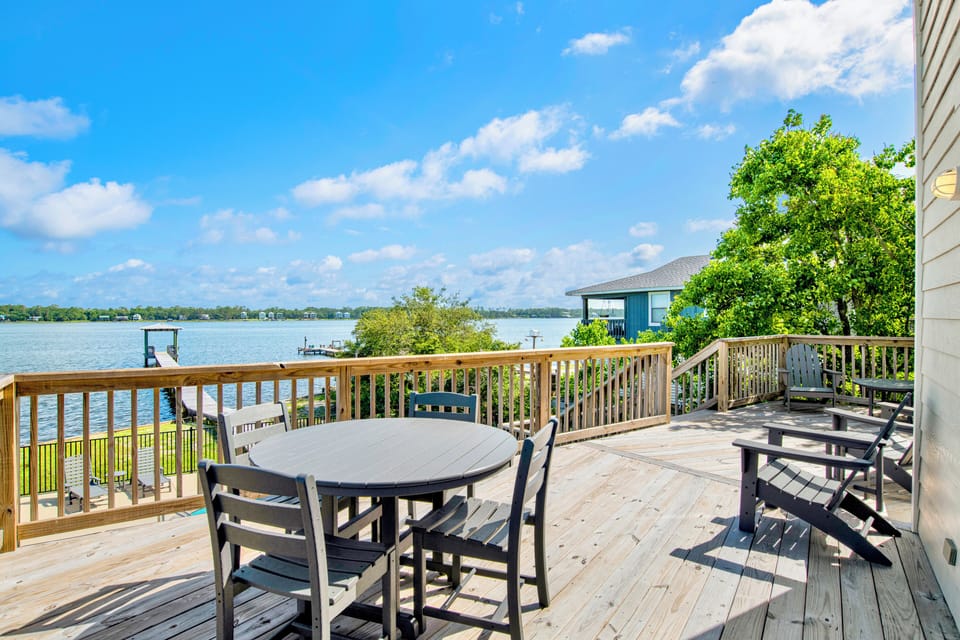 Enjoy morning coffee or lunch on the deck