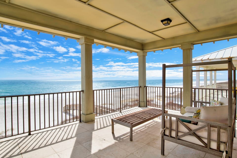 The private balcony provides shade and relaxation
