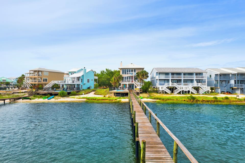 This pet-friendly, three story home offers endless water activities and fun for all
