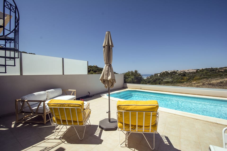 Sea view from the terrace with private pool