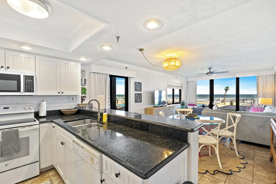 For those who love to cook, the fully stocked kitchen is equipped with all the essentials, from a drip coffee maker to a blender, perfect for creating family meals