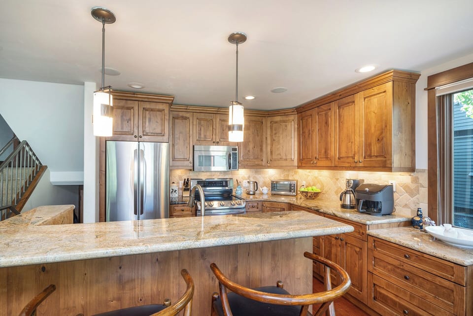 This kitchen is perfect for entertaining and enjoying cooking in .