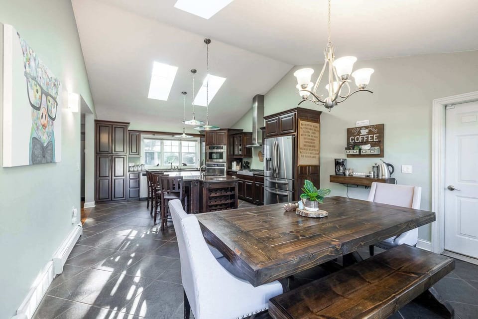 Dining area and large kitchen (kitchen has been updated since this photo)