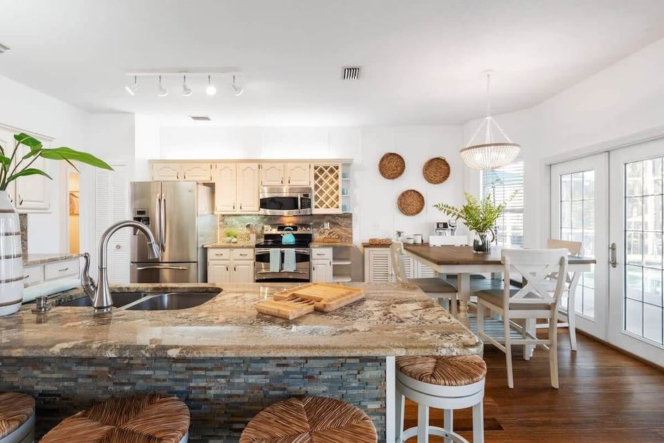 Bar stools can also be used with dining table
