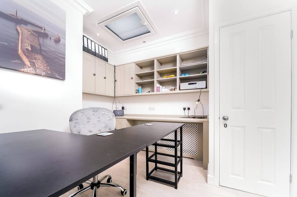 Separate study so you can work away from home, with an office chair.