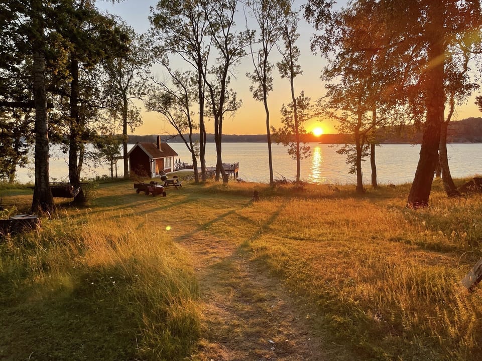 Sunset with the sauna 
